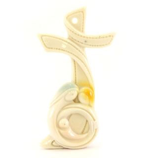 Simple Cross with Holy Family 8 cm