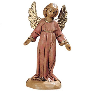Ángel rosado de pie resina 6,5 cm Belén Fontanini