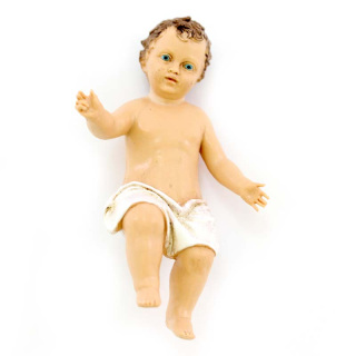 Baby Jesus open arms in colored resin 8,3 cm