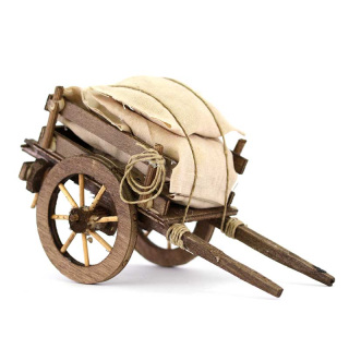 Carro con sacchi per presepe 10x18x8 cm