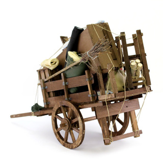 Carretto sfratto per presepe in legno 58x39x22 cm