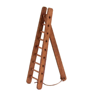 Scala a triangolo in legno per presepe 10 cm