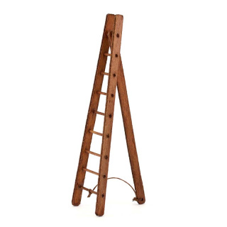 Scala a triangolo in legno per presepe 14 cm