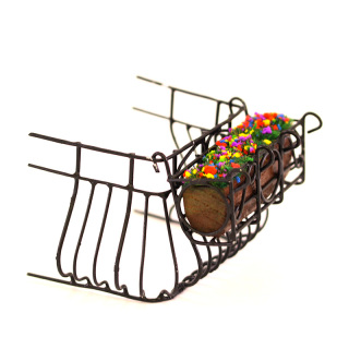 Iron balcony planter for nativity scene 3x6 cm