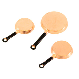 Set of 3 metal pans Diameter 2-2,5-3 cm
