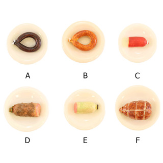 Plate with salami in ceramic Diameter 3 cm