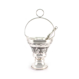 Holy Water Pot and Aspersorium Olive Leaves 14 cm