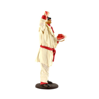 Pulcinella in terracotta vestita con spaghetti 18 cm