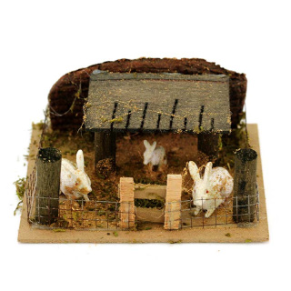 Fence with Rabbits for Nativity Scene 14x6x11 cm