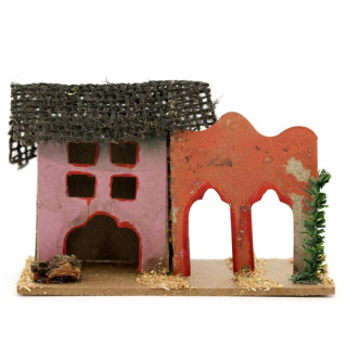 Cardboard House for Nativity Scene L