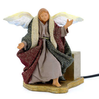 Angelo in terracotta vestita a movimento 12 cm