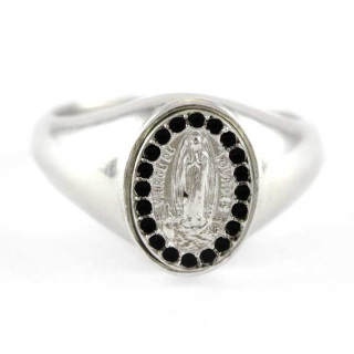 Anillo Virgen de Lourdes plata 800°°