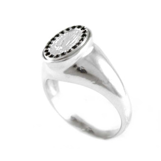 Anillo Virgen de Lourdes plata 800°°