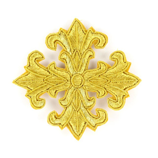 Cruz Lirio doble con bordado a mano 8x8 cm