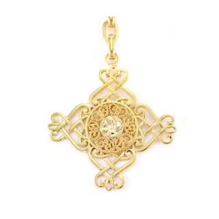 Gancho para capa pluvial de metal con cruces decoradas