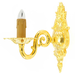 Aplique de pared estilo barroco 1 brazo latón dorado 22 cm
