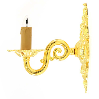 Aplique de pared estilo barroco 1 brazo latón dorado 22 cm