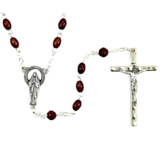 Brown Coconut Wood Rosary grain 4x6 mm