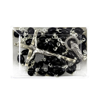 Black Coconut Timber Rosary grain 5x6 mm