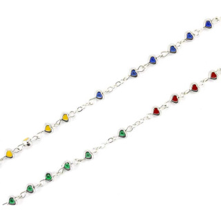 Rosary Heart shaped metal grains Grain 6x4 mm