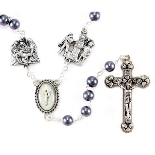 Way of the Cross Rosary Hematite Cuenta 7 mm