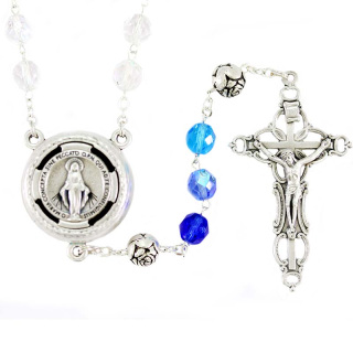 Ave Maria Electronic Rosary Miraculous silver-plated Grain 8 mm