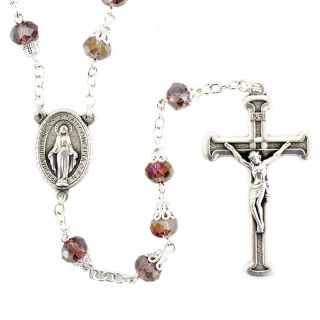 amethyst crystal rosary with cotter pin Bead 8 mm Cipolletti