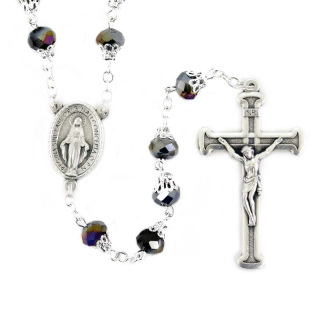 Crystal beetle rosary with cotter pin Bead 8 mm Cipolletti