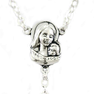 Amethyst glass Rosary with murrina cross 6 mm bead Cipolletti