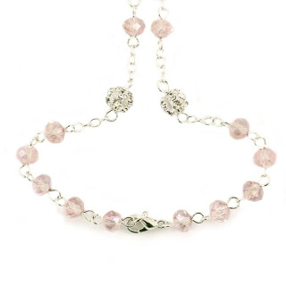 Pink glass Rosary Bead 6 mm Cipolletti