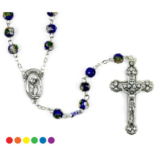 Cloisonné Rosary grain 6 mm