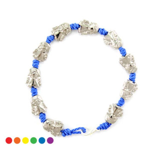 Rosario pulsera con ángeles metal Longitud 19 cm