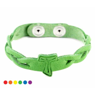 Tau Leather Bracelet with prayer with Button