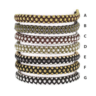 Cord Bracelet with metal Spheres 3 mm