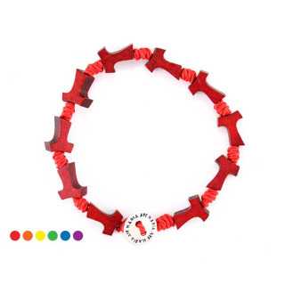 Rosario pulsera cuerda con Tau 9x12 mm