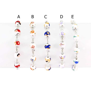 Rosario a bracciale ceramica con crocetta grano 8 mm