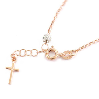 Rosario pulsera plata cobriza con strass Cuenta 3 mm