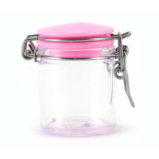Plastic Jar Pink Stopper 6 cm
