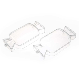 Transparent Plastic Candy shape box 12x6x3 cm