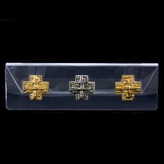 Plexiglass Lectern with Brass Crosses 40x30 cm