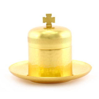 Sacred Infirm Oils jar with incorporated Plate 8.5 cm