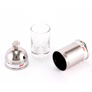 Silvery Brass Vase Infirm Oil 8x3.5 cm