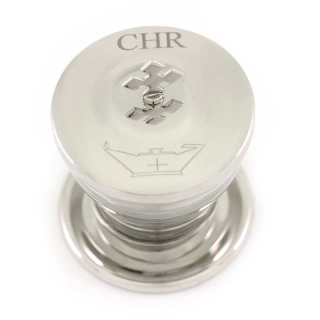 Glass &amp; Metal Chrism Oil Vase 9.5 cm
