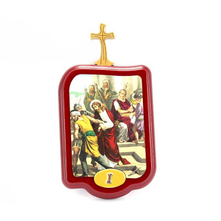 Vía Crucis mdf rectangular 10,5x19 cm 15 estaciones