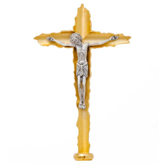 Cruz Procesional latón dorado Cuerpo plateado 200 cm