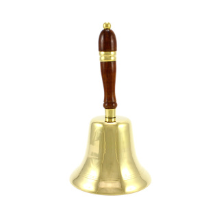 Campanello grande in ottone manico legno 25 cm