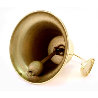 Campana con braccio da muro ottone dorato 22 cm