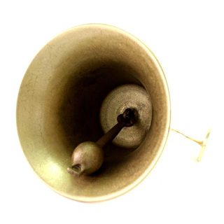 Campana con braccio da muro ottone dorato 24 cm