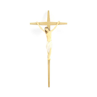 Painted Wood Crucifix modern style 17x34 cm
