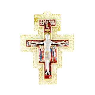 Murano Glass St. Damian Cross 15x21 cm
